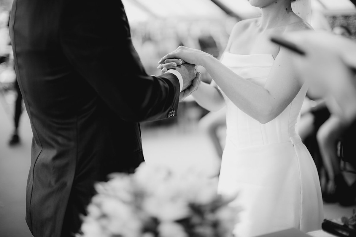 Wedding ring exchange detail